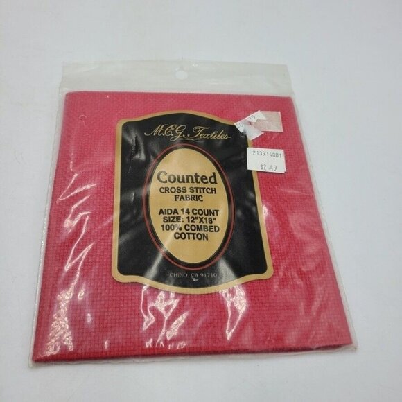 MCG Textiles Aida Cross Stitch Fabric 14 Count Red 12 x 8 New Lot 2 - Picture 4 of 4